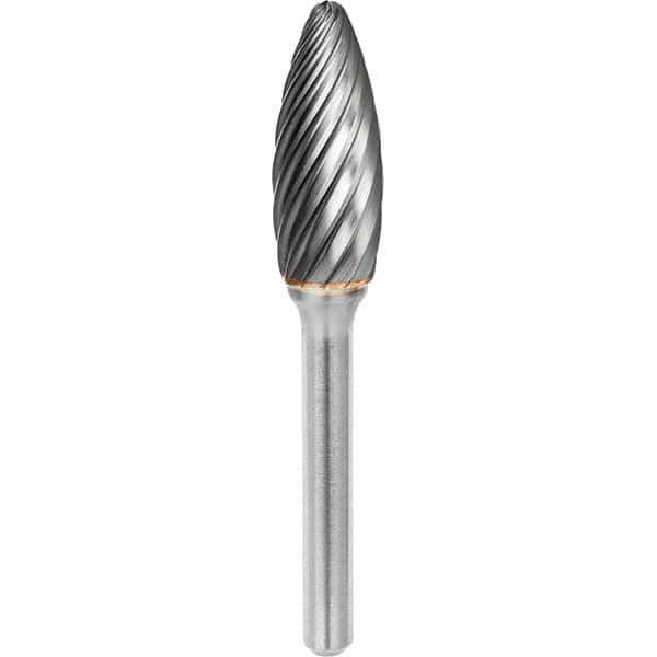 SGS Pro - 5/16" Cut Diam, 1/4" Shank Diam, Tungsten Carbide Inox Cut Flame Burr - All Tool & Supply