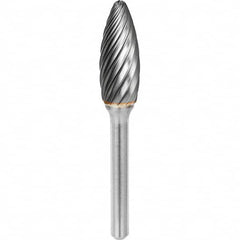 SGS Pro - 1/2" Cut Diam, 1/4" Shank Diam, Tungsten Carbide Inox Cut Flame Burr - All Tool & Supply