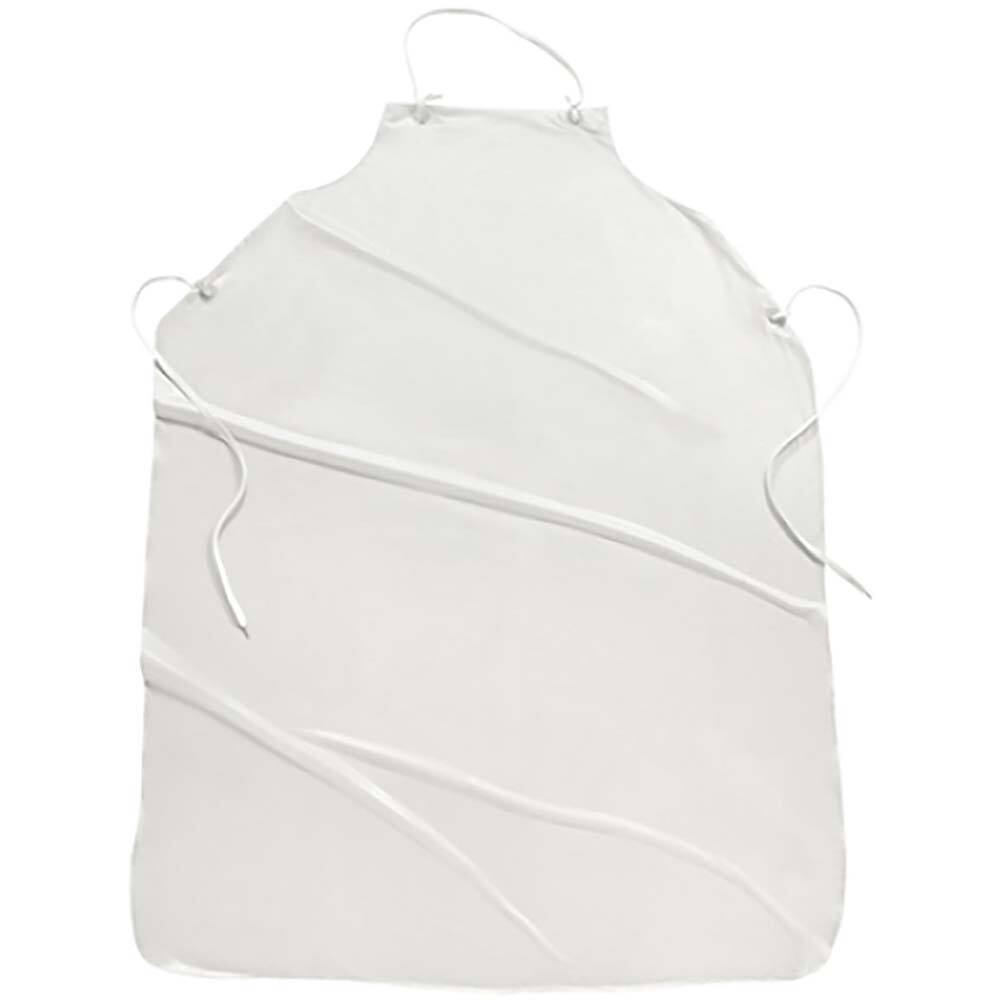 PIP - Disposable & Chemical Resistant Aprons; Garment Style: Bib Apron ; Garment Type: Disposable ; Garment Length (Inch): 48 ; Garment Width (Inch): 35 ; Material: Vinyl ; Color: White - Exact Industrial Supply