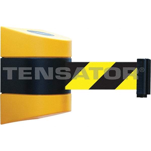 Tensator - 7-1/4" High x 4-3/4" Long x 4-3/4" Wide Magnetic Wall Mount Barrier - Yellow Powdercoat Finish, Black/Yellow, Use with Wall Mount - All Tool & Supply