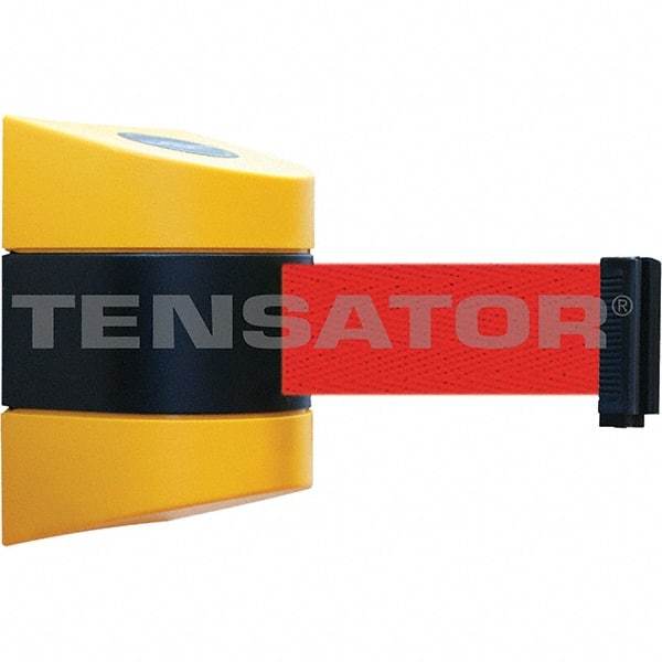 Tensator - 7-1/4" High x 4-3/4" Long x 4-3/4" Wide Magnetic Wall Mount Barrier - Yellow Powdercoat Finish, Black/Yellow, Use with Wall Mount - All Tool & Supply