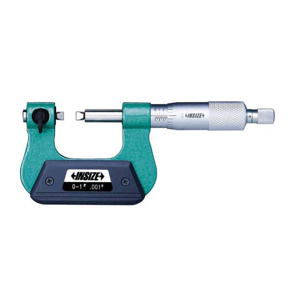 Insize USA LLC - Screw Thread Micrometers; Operation Type: Mechanical ; Minimum Measurement (Decimal Inch): 0.0000 ; Maximum Measurement (Decimal Inch): 1.0000 ; Graduation (Decimal Inch): 0.001 ; Accuracy (Decimal Inch): 0.010000 ; Thimble Type: Ratchet - Exact Industrial Supply