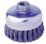 4" Single Row Wire Cup Brush - .020 Bronze; 5/8-11 A.H.; - Non-Sparking Wire Wheel - All Tool & Supply