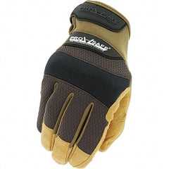 PRO-SAFE - Size M (9) Work Gloves - For General Purpose, Uncoated, Hook & Loop Cuff, Full Fingered, Brown, Paired - All Tool & Supply