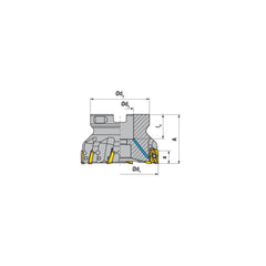 Indexable Square-Shoulder Face Mill:  A211.63.R.05-20,  22.0000″ Arbor Hole Dia, Uses  5,  XD.. 2007.. Inserts,  Through Coolant,  Series  A211-20