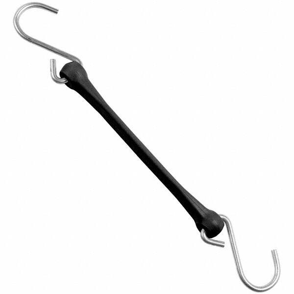 The Perfect Bungee - Heavy Duty Bungee Strap with Triangulated Galvanized S Hook - 12" OAL, Black - All Tool & Supply