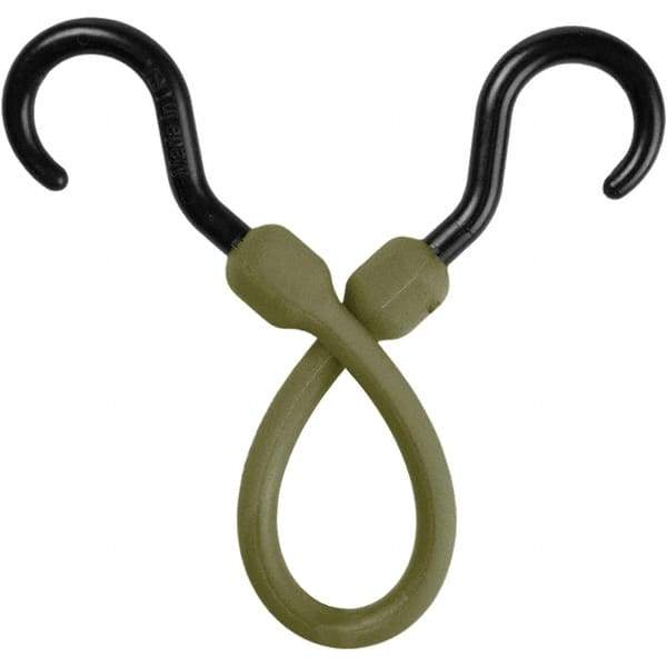 The Perfect Bungee - Bungee Cord with Molded Nylon Hook End - 12" OAL, Camo Green - All Tool & Supply