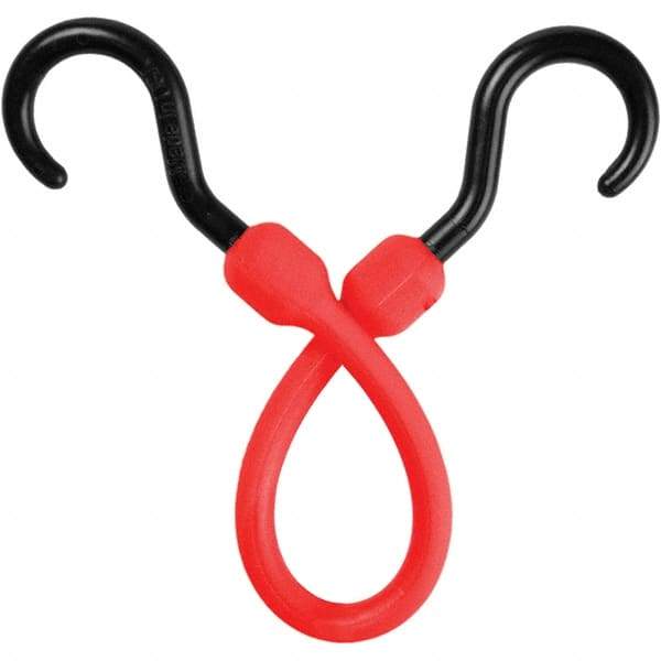 The Perfect Bungee - Bungee Cord with Molded Nylon Hook End - 12" OAL, Red - All Tool & Supply