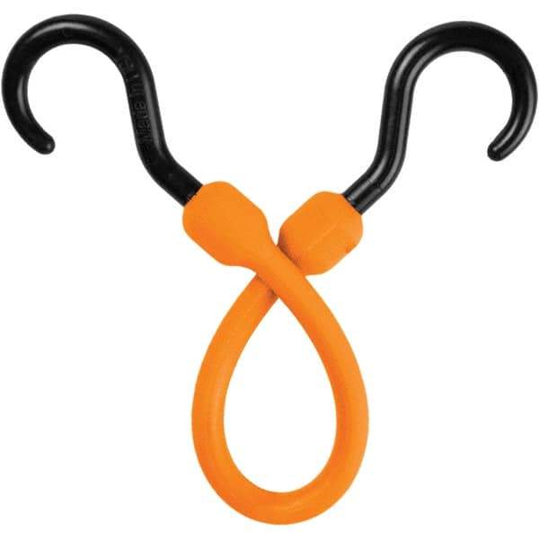 The Perfect Bungee - Bungee Cord with Molded Nylon Hook End - 12" OAL, Safety Orange - All Tool & Supply