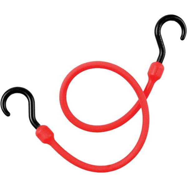 The Perfect Bungee - Bungee Cord with Molded Nylon Hook End - 24" OAL, Red - All Tool & Supply