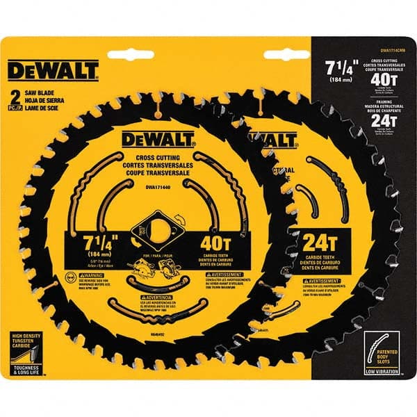 DeWALT - Wet & Dry-Cut Saw Blades Blade Diameter (Inch): 7-1/4 Blade Material: Carbide-Tipped - All Tool & Supply