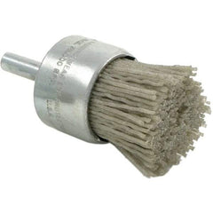 Brush Research Mfg. - 120 Grit, 1/2" Brush Diam, Crimped, End Brush - Medium Grade, 1/4" Diam Steel Shank, 20,000 Max RPM - All Tool & Supply