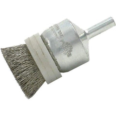 Brush Research Mfg. - 3/4" Brush Diam, Crimped, End Brush - 1/4" Diam Steel Shank, 20,000 Max RPM - All Tool & Supply