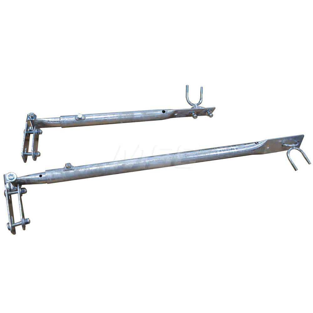 Traffic Guard Rail Mount Post: Permanent Mount, Steel, Gray Use with Fixed Ladders