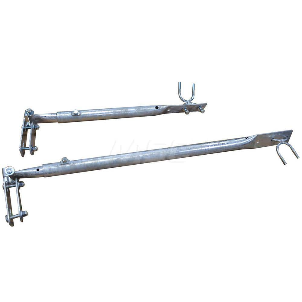 Traffic Guard Rail Mount Post: Permanent Mount, Steel, Gray Use with Fixed Ladders