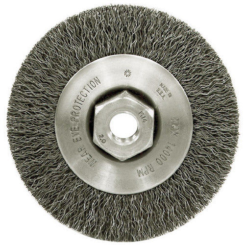 4″ Narrow Face Crimped Wire Wheel, .014″ Steel Fill, M14 × 2.0 Nut - All Tool & Supply