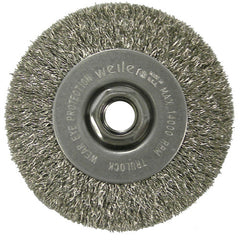 4″ Narrow Face Crimped Wire Wheel, .014″ Stainless Steel Fill, 5/8″-11 UNC Nut - All Tool & Supply