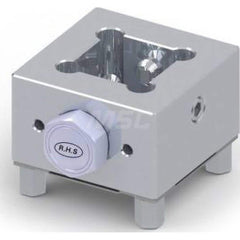 EDM Electrode Holders; System Compatibility: Erowa ITS; Holder Size: S25; Maximum Electrode Size (mm): 25; Electrode Shape Compatibility: Square/Round; Material: Aluminium; Flushing Duct: Yes; With Plate: Yes; Hardened: Yes; For Use With: Erowa/RHS ITS; S