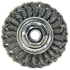 4" Diameter - M10 x 1.25 Arbor Hole - Knot Twist Steel Wire Straight Wheel - All Tool & Supply