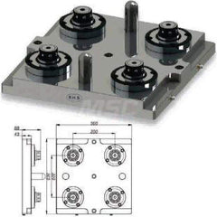 EDM Chucks; Chuck Size: 360mm x 360mm x 88mm; System Compatibility: Erowa ITS; Actuation Type: Pneumatic; Material: Stainless Steel; CNC Base: Yes; EDM Base: No; Clamping Force (N): 20000.00; Series/List: RHS ITS