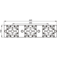 EDM Chucks; Chuck Size: 400mm x 102mm x 108.5mm; System Compatibility: Macro; System 3R; Actuation Type: Pneumatic; Material: Stainless Steel; CNC Base: Yes; EDM Base: Yes; Clamping Force (N): 10000.00; Series/List: RHS Macro