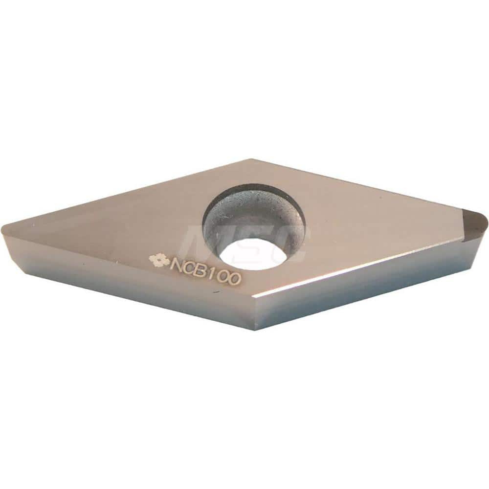 Turning Insert:  NUVCGA332 NCB100,  Cubic Boron Nitride Uncoated Finish,  Neutral,  0.0669″ Long,  0.0315″ Corner Radius,  35.0 &deg N/A Diamond,  Series  NCB100