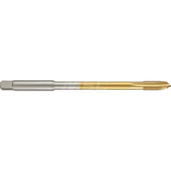 Spiral Point Tap: M8 X 1.25, Metric, 3 Flutes, 3 to 5, 6H, HSS-E, TiN Finish 6″ OAL, Right Hand, Series 4569