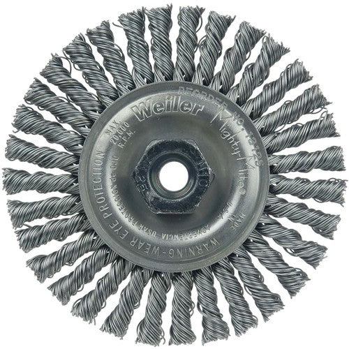 4″ Diameter - MI0 × 1.25 Arbor Hole - Stringer Bead Twist Steel Wire Straight Wheel - All Tool & Supply