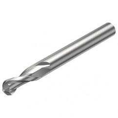 R216.42-02030-AK60A H10F 2mm 2 FL Solid Carbide Ball Nose End Mill w/Cylindrical Shank - All Tool & Supply