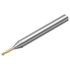 R216.42-0Grade 1030-JC10G 1700 1mm 2 FL Solid Carbide ball nose endmill w/Cylindrical with Neck Shank - All Tool & Supply