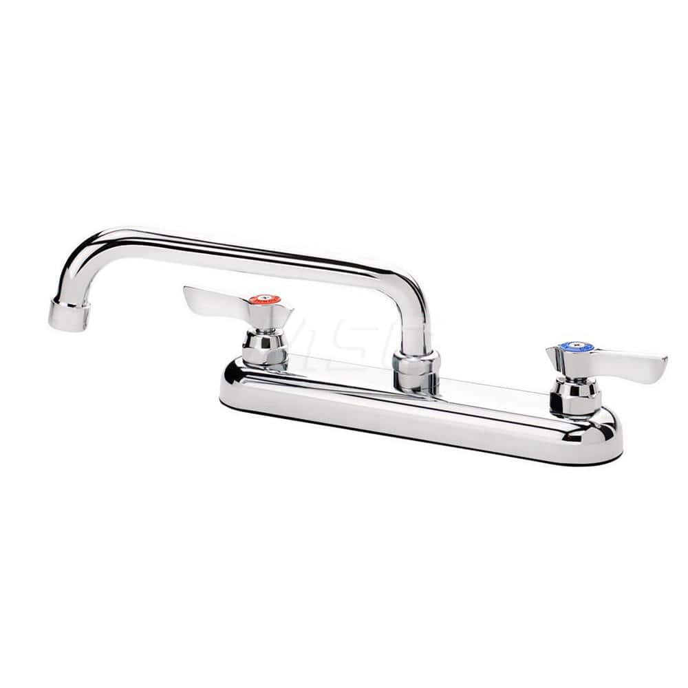 Industrial & Laundry Faucets; Type: Base Mount Faucet; Style: Base Mounted; Design: Base Mounted; Handle Type: Lever; Spout Type: Swing Spout/Nozzle; Mounting Centers: 8; Spout Size: 8; Finish/Coating: Chrome Plated; Type: Base Mount Faucet; Minimum Order