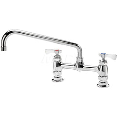 Industrial & Laundry Faucets; Type: Base Mount Faucet; Style: Base Mounted; Design: Base Mounted; Handle Type: Lever; Spout Type: Swing Spout/Nozzle; Mounting Centers: 8; Spout Size: 12; Finish/Coating: Chrome Plated Brass; Type: Base Mount Faucet