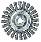 4" Diameter - M10 x 1.25 Arbor Hole - Knot Cable Twist Steel Wire Straight Wheel - All Tool & Supply