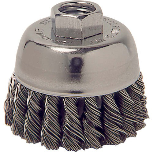 2-3/4″ Single Row Knot Wire Cup Brush, .020″ Steel Fill, M14 × 2.0 Nut - All Tool & Supply