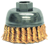 2-3/4" Single Row Wire Cup Brush - .020 Bronze; 5/8-11 A.H.; - Non-Sparking Wire Wheel - All Tool & Supply