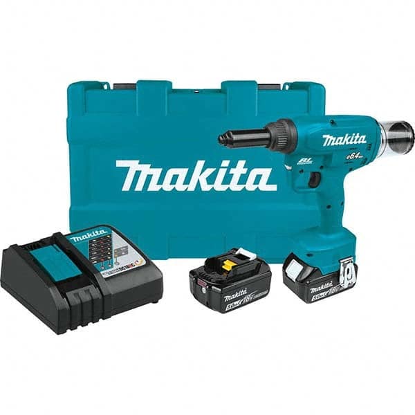 Makita - Cordless Riveters Fastener Type: Cordless Electric Riveter Closed End Rivet Capacity: All up to 1/4 - All Tool & Supply