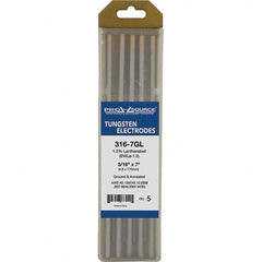 PRO-SOURCE - Tungsten Electrodes Type: 1.5% Lanthanated Diameter (Inch): 3/16 - All Tool & Supply