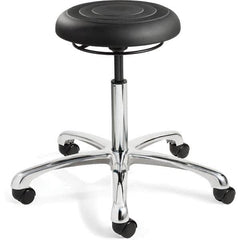 Bevco - Swivel & Adjustable Stools Type: Adjustable Backless Stool Base Type: Polished Aluminum Base - All Tool & Supply