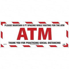 NMC - "Please Maintain 6 FT Spacing While Waiting for the ATM" Adhesive-Backed Floor Sign - All Tool & Supply