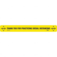 Thank You for Practicting Social Distancing Rectangle, Black on Yellow, Use for Exit, Entrance & Directional