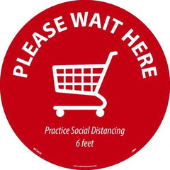 NMC - "Please Wait Here" Adhesive-Backed Floor Sign - All Tool & Supply