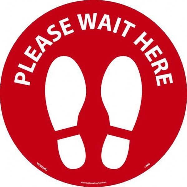 NMC - "Please Wait Here" Adhesive-Backed Floor Sign - All Tool & Supply