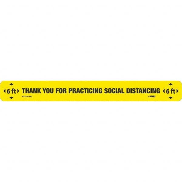 Thank You for Practicting Social Distancing Rectangle, Black on Yellow, Use for Exit, Entrance & Directional