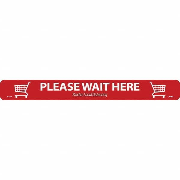 NMC - "Please Wait Here" Adhesive-Backed Floor Sign - All Tool & Supply