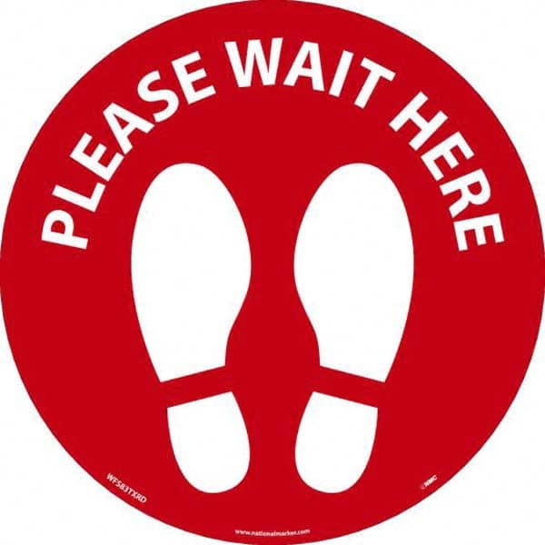 NMC - "Please Wait Here" Adhesive-Backed Floor Sign - All Tool & Supply