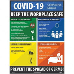 NMC - "COVID 19 - Keep the Workplace Safe", 18" Wide x 24" High, Paper Safety Sign - All Tool & Supply