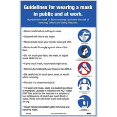 NMC - "COVID 19 - Guidelines for Wearing a Mask in Public and at Work", 12" Wide x 18" High, Vinyl Safety Sign - All Tool & Supply