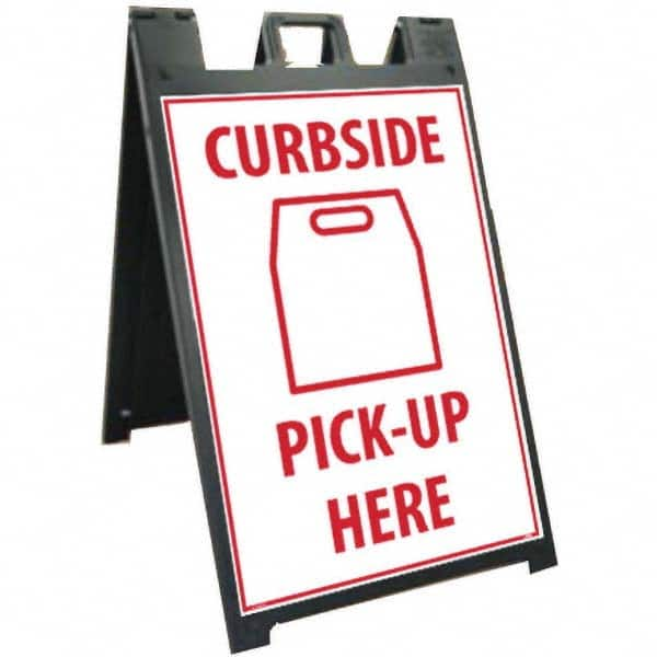 NMC - "Curbside Pick-Up Here", 25" Wide x 45" High, Plastic Safety Sign - All Tool & Supply