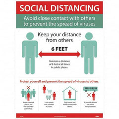 NMC - "COVID 19 - Social Distancing - Avoid Close Contact with Others to Prevent the Spread of Viruses", 18" Wide x 24" High, Paper Safety Sign - All Tool & Supply