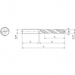 Mapal - 9.6mm 90° Solid Carbide Jobber Drill - All Tool & Supply